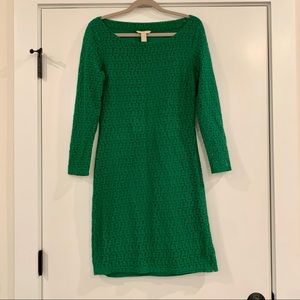 Banana Republic Kelly Green Eyelet Dress Size 4 Tall